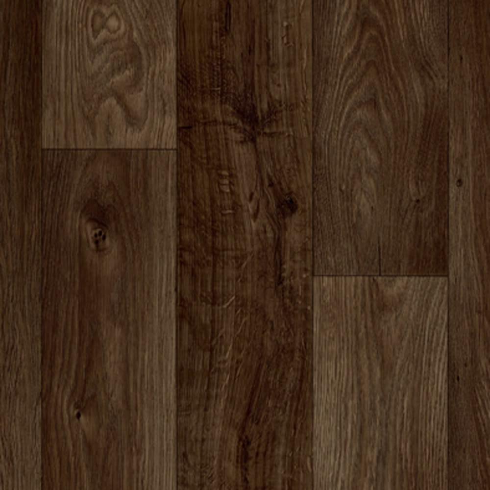 Dark Brown Oak Plank Vinyl Flooring, Slip Resistant Lino 4m, Cushion ...