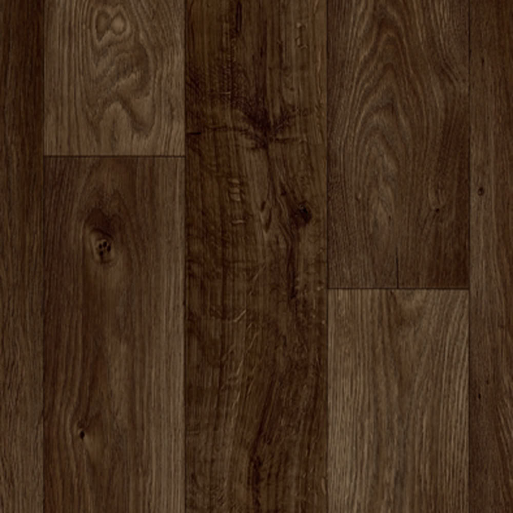 Dark Brown Oak Plank Vinyl Flooring, Slip Resistant Lino 4m, Cushion