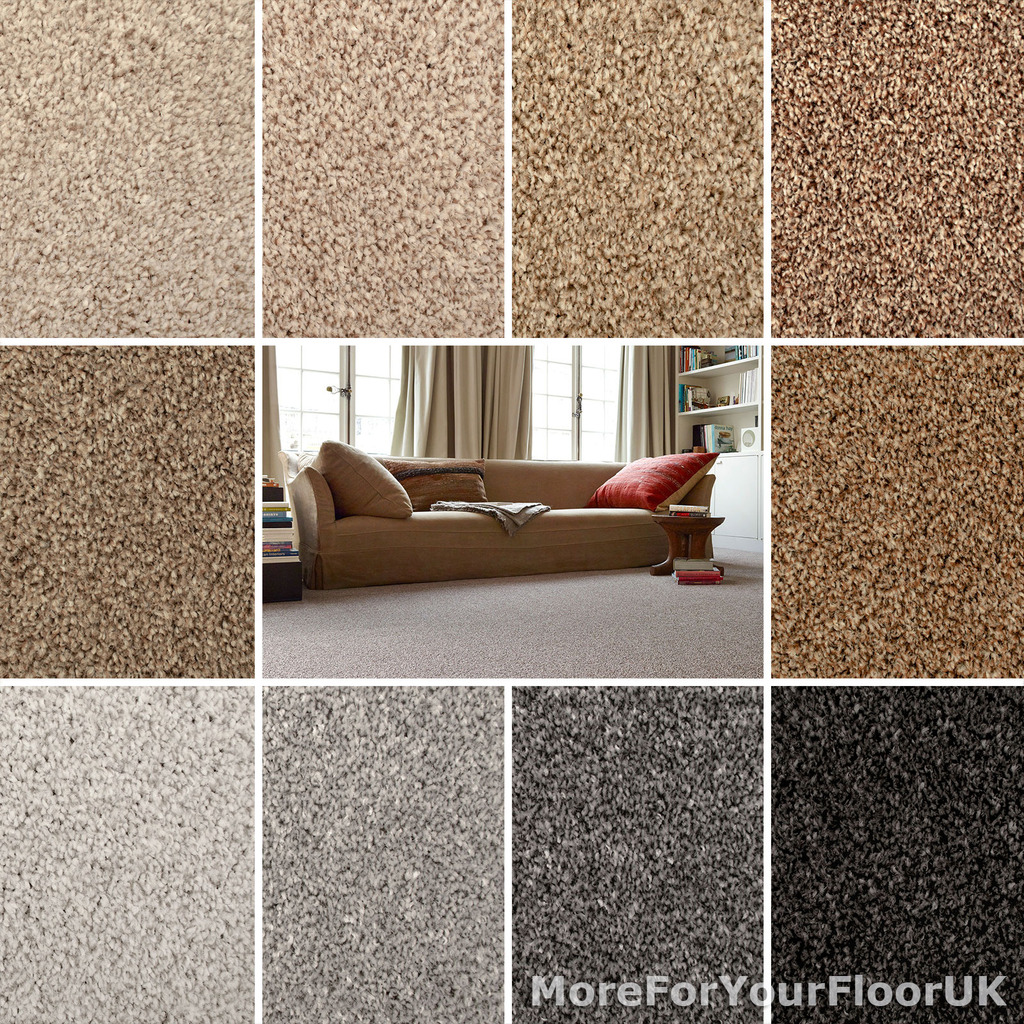 Supreme Saxony Heather Carpet, CHEAP 4m 5m Wide Action Backed Carpets